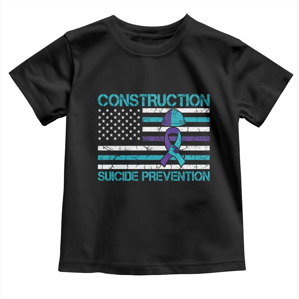 Construction Suicide Prevention Awareness Toddler T Shirt Mental Health American Flag