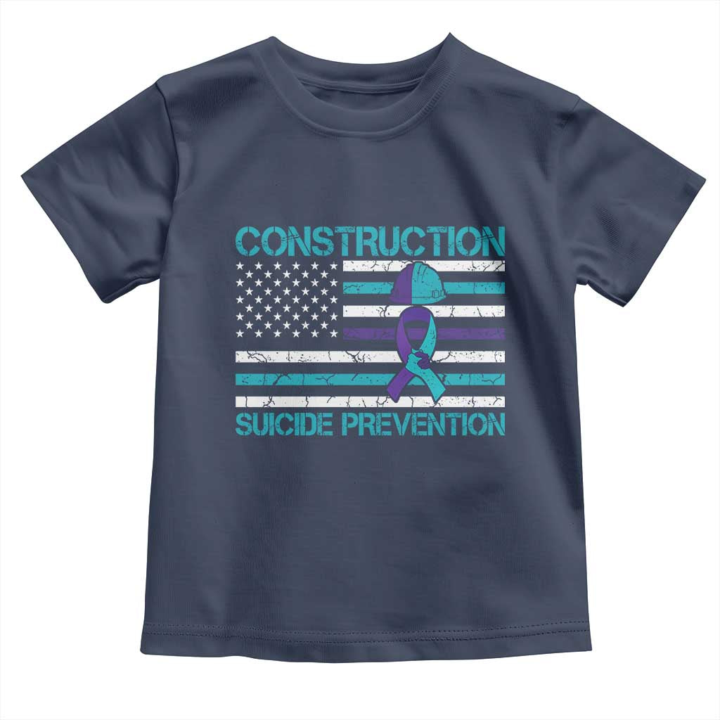 Construction Suicide Prevention Awareness Toddler T Shirt Mental Health American Flag