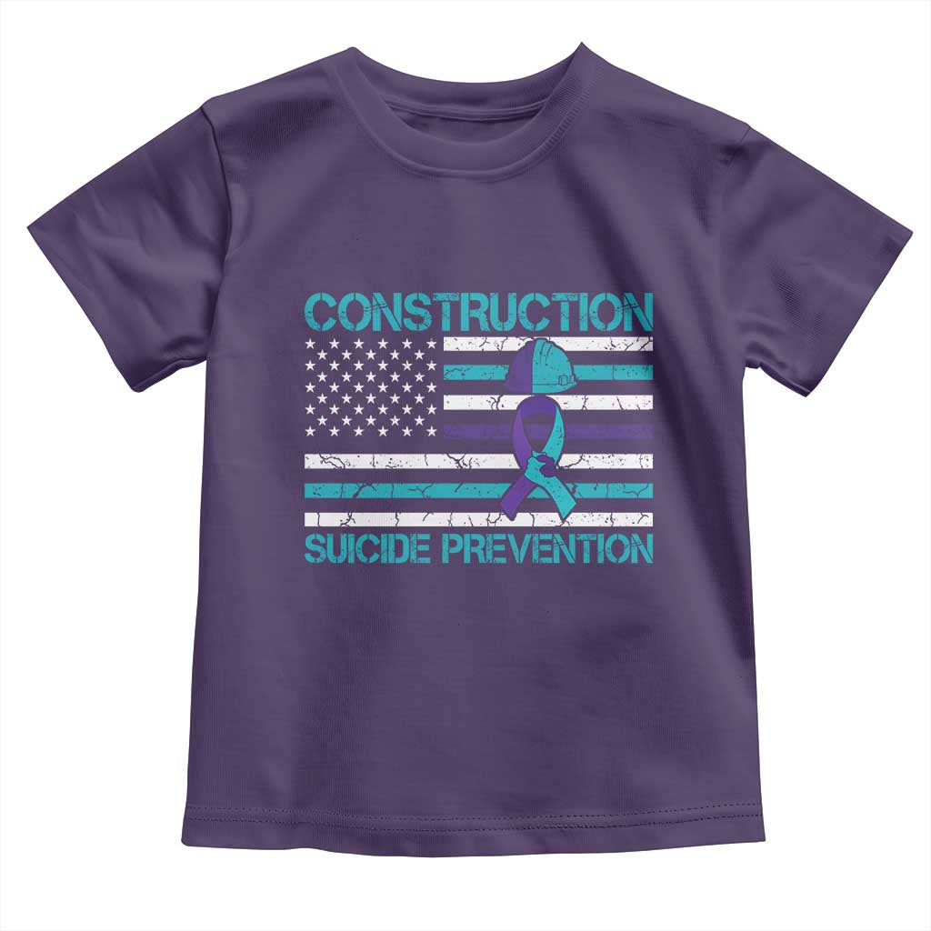 Construction Suicide Prevention Awareness Toddler T Shirt Mental Health American Flag