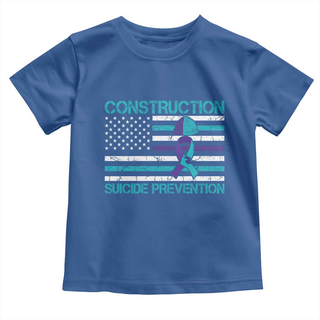 Construction Suicide Prevention Awareness Toddler T Shirt Mental Health American Flag