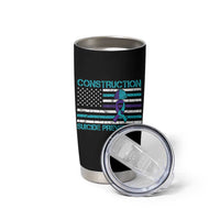 Construction Suicide Prevention Awareness Tumbler Cup Mental Health American Flag