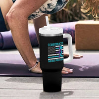 Construction Suicide Prevention Awareness Tumbler With Handle Mental Health American Flag