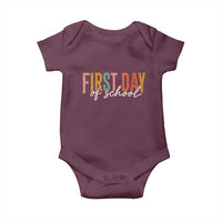 First Day of School Teacher Student Baby Onesie Funny Back to School Retro
