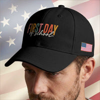 First Day of School Teacher Student Baseball Cap Funny Back to School Retro