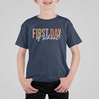 First Day of School Teacher Student T Shirt For Kid Funny Back to School Retro