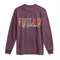 First Day of School Teacher Student Long Sleeve Shirt Funny Back to School Retro
