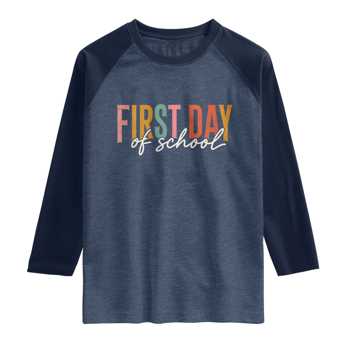 First Day of School Teacher Student Raglan Shirt Funny Back to School Retro