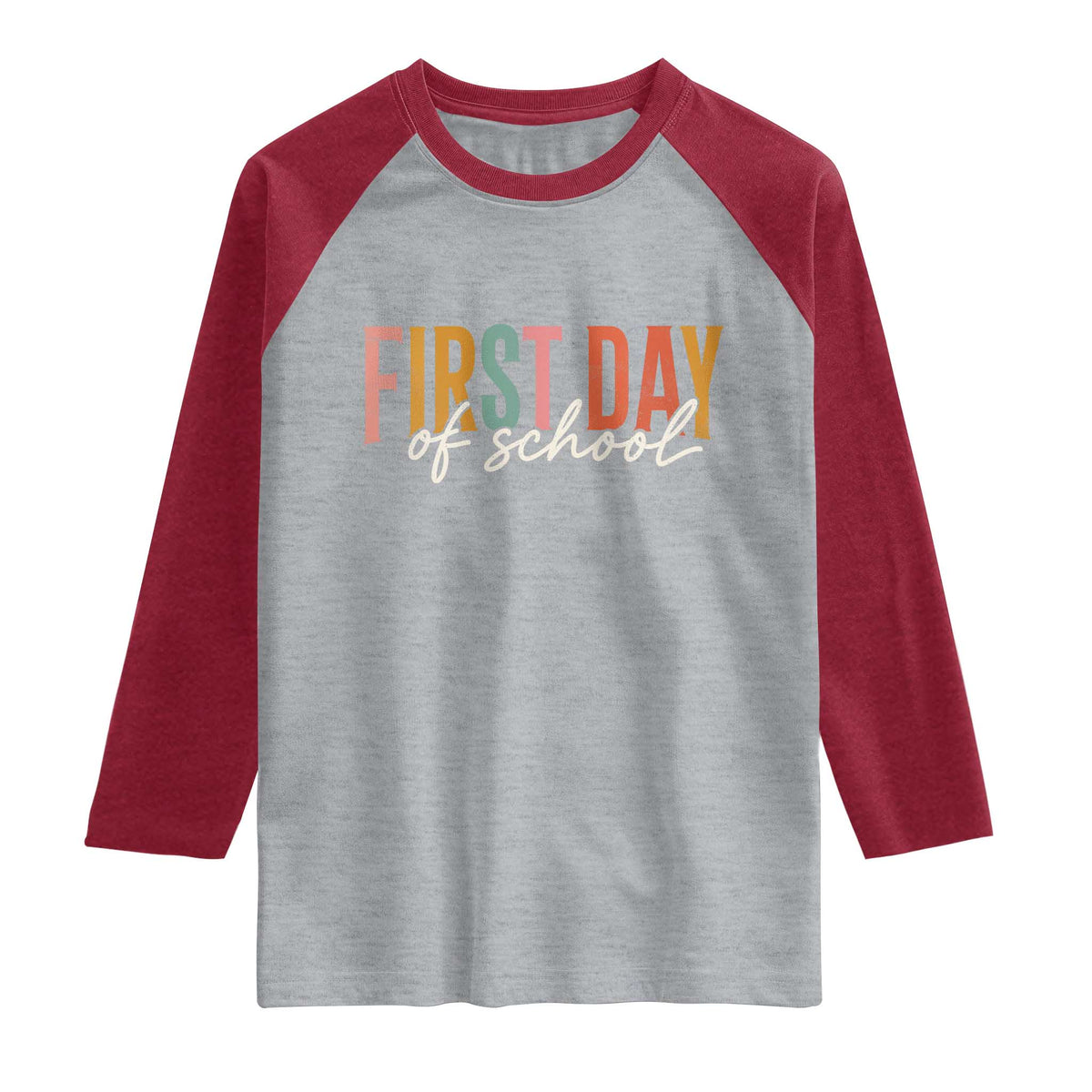 First Day of School Teacher Student Raglan Shirt Funny Back to School Retro