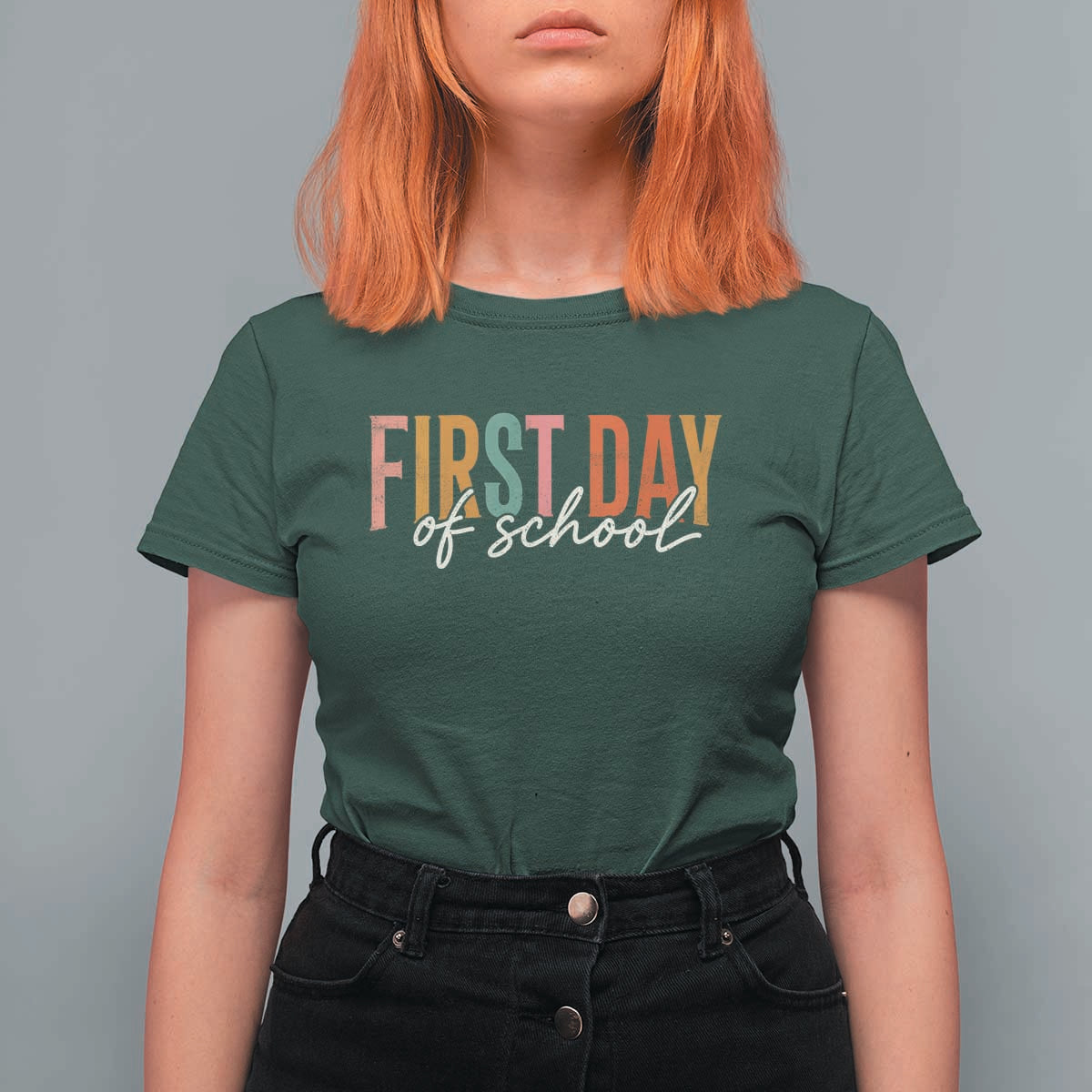 First Day of School Teacher Student T Shirt For Women Funny Back to School Retro