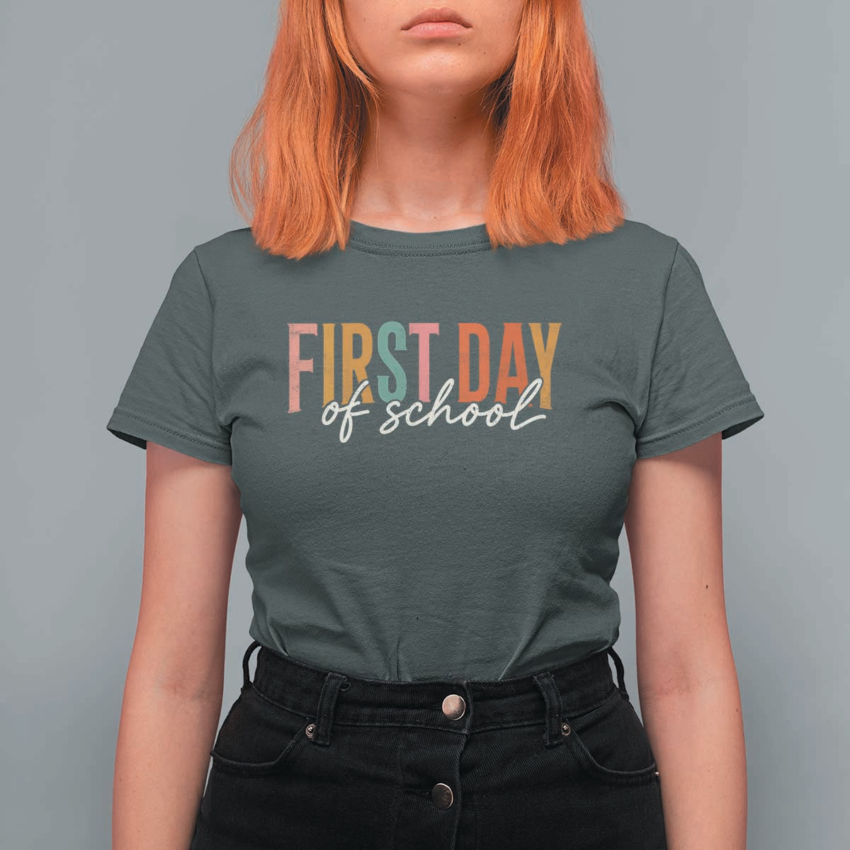First Day of School Teacher Student T Shirt For Women Funny Back to School Retro