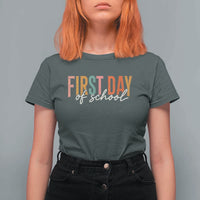 First Day of School Teacher Student T Shirt For Women Funny Back to School Retro