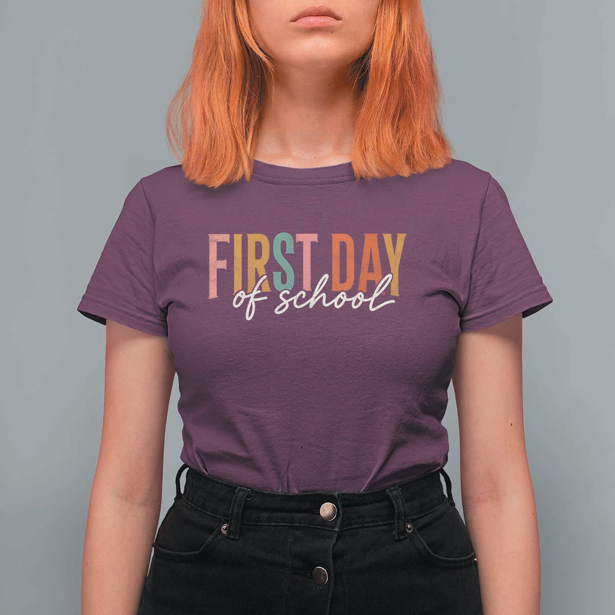 First Day of School Teacher Student T Shirt For Women Funny Back to School Retro