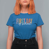 First Day of School Teacher Student T Shirt For Women Funny Back to School Retro