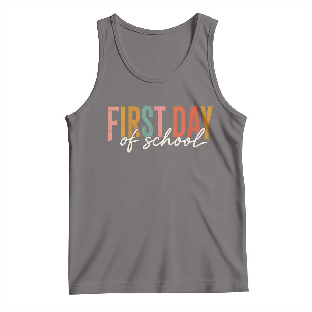 First Day of School Teacher Student Tank Top Funny Back to School Retro