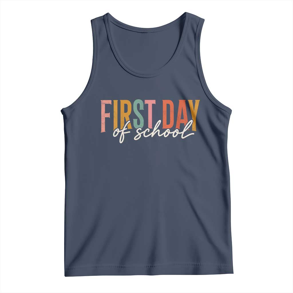 First Day of School Teacher Student Tank Top Funny Back to School Retro