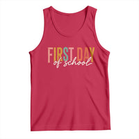 First Day of School Teacher Student Tank Top Funny Back to School Retro