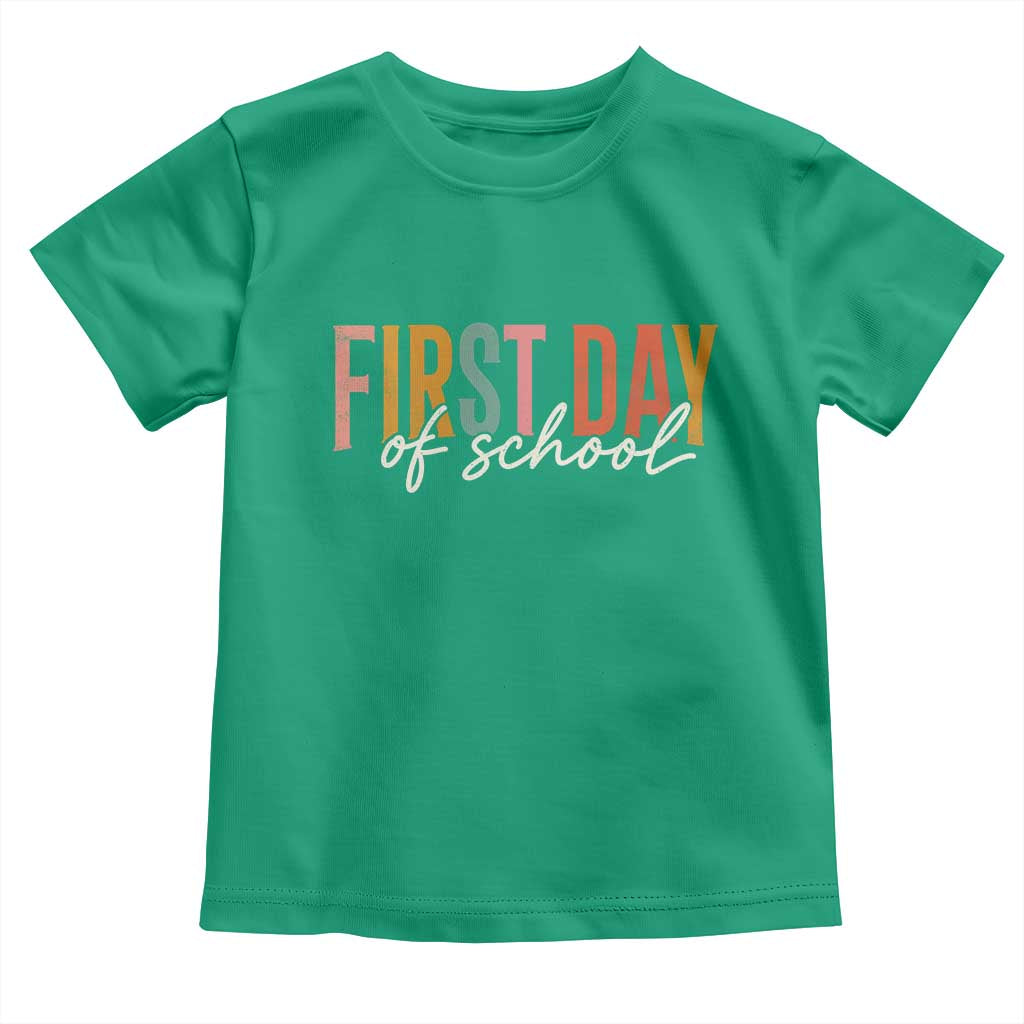 First Day of School Teacher Student Toddler T Shirt Funny Back to School Retro