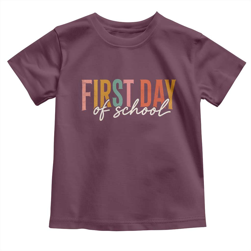 First Day of School Teacher Student Toddler T Shirt Funny Back to School Retro