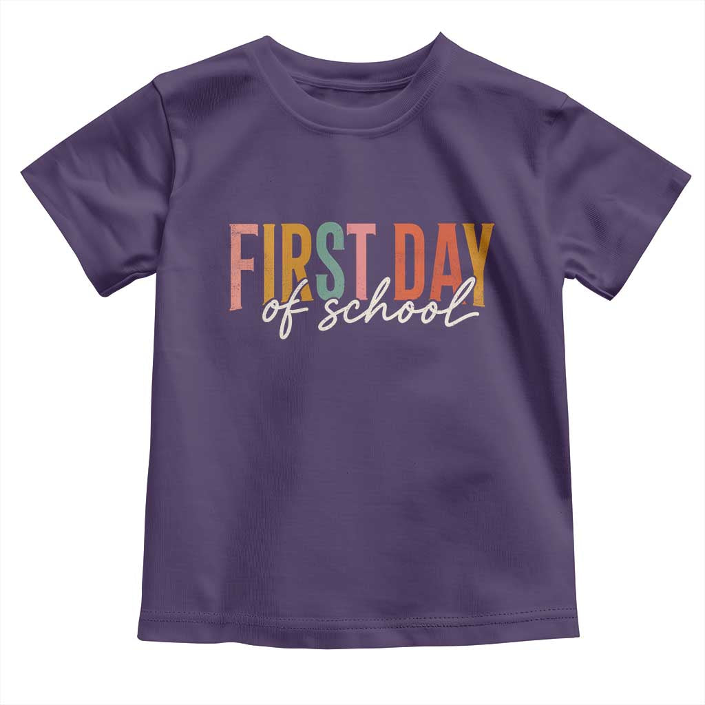First Day of School Teacher Student Toddler T Shirt Funny Back to School Retro