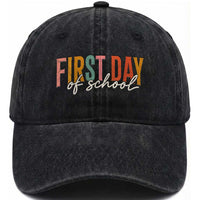 First Day of School Teacher Student Washed Cotton Baseball Cap Funny Back to School Retro