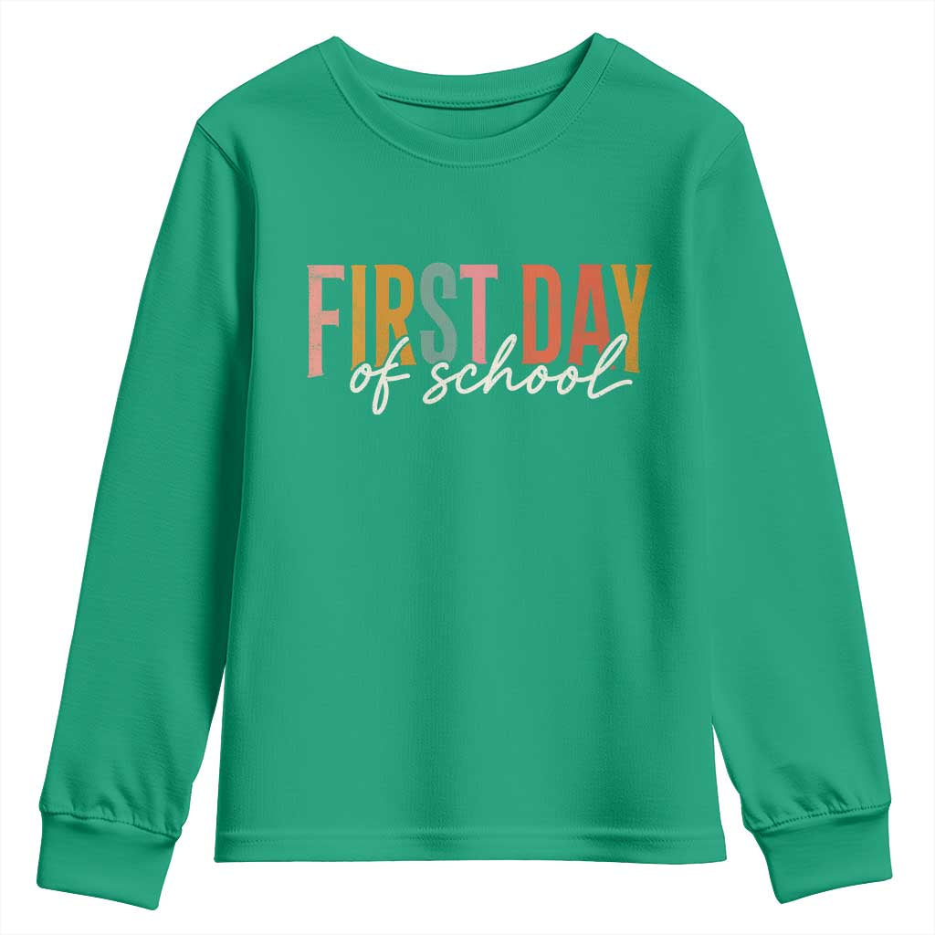 First Day of School Teacher Student Youth Sweatshirt Funny Back to School Retro