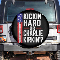 Funny Kickin Hard Or Kirkin US Political Spare Tire Cover Vintage American Flag
