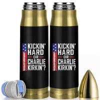 Funny Kickin Hard Or Kirkin US Political Bullet Tumbler Vintage American Flag