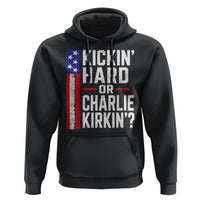 Funny Kickin Hard Or Kirkin US Political Hoodie Vintage American Flag