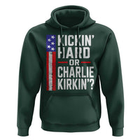 Funny Kickin Hard Or Kirkin US Political Hoodie Vintage American Flag