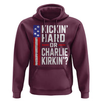 Funny Kickin Hard Or Kirkin US Political Hoodie Vintage American Flag