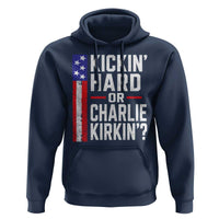 Funny Kickin Hard Or Kirkin US Political Hoodie Vintage American Flag