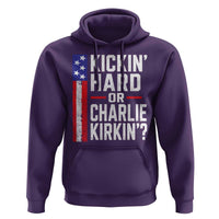 Funny Kickin Hard Or Kirkin US Political Hoodie Vintage American Flag