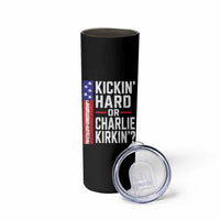 Funny Kickin Hard Or Kirkin US Political Skinny Tumbler Vintage American Flag