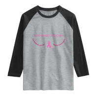 Funny Breast Cancer Awareness Raglan Shirt Bitches Get Stitches Pink Ribbon