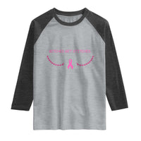 Funny Breast Cancer Awareness Raglan Shirt Bitches Get Stitches Pink Ribbon