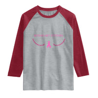 Funny Breast Cancer Awareness Raglan Shirt Bitches Get Stitches Pink Ribbon