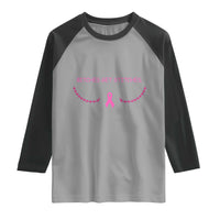 Funny Breast Cancer Awareness Raglan Shirt Bitches Get Stitches Pink Ribbon