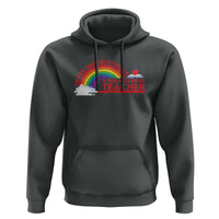 Tim Walz Hoodie Never Underestimate A Public School Teacher Rainbow Apple Book - Wonder Print Shop