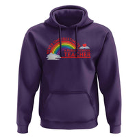 Tim Walz Hoodie Never Underestimate A Public School Teacher Rainbow Apple Book - Wonder Print Shop