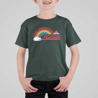 Tim Walz T Shirt For Kid Never Underestimate A Public School Teacher Rainbow Apple Book - Wonder Print Shop