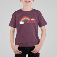 Tim Walz T Shirt For Kid Never Underestimate A Public School Teacher Rainbow Apple Book - Wonder Print Shop