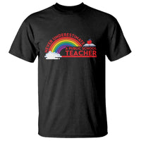 Tim Walz T Shirt Never Underestimate A Public School Teacher Rainbow Apple Book - Wonder Print Shop