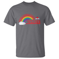Tim Walz T Shirt Never Underestimate A Public School Teacher Rainbow Apple Book - Wonder Print Shop