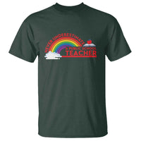 Tim Walz T Shirt Never Underestimate A Public School Teacher Rainbow Apple Book - Wonder Print Shop