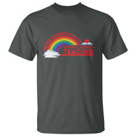 Tim Walz T Shirt Never Underestimate A Public School Teacher Rainbow Apple Book - Wonder Print Shop