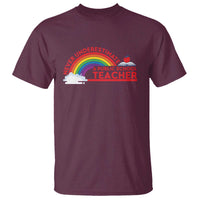 Tim Walz T Shirt Never Underestimate A Public School Teacher Rainbow Apple Book - Wonder Print Shop