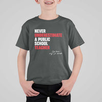 Tim Walz T Shirt For Kid Never Underestimate A Public School Teacher - Wonder Print Shop