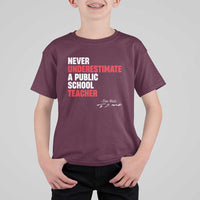 Tim Walz T Shirt For Kid Never Underestimate A Public School Teacher - Wonder Print Shop