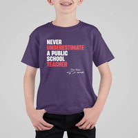 Tim Walz T Shirt For Kid Never Underestimate A Public School Teacher - Wonder Print Shop