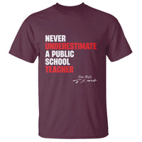 Tim Walz T Shirt Never Underestimate A Public School Teacher - Wonder Print Shop